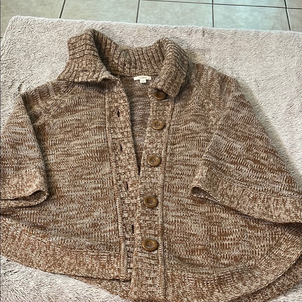 Caslon Brown Knit Cardigan Sweater